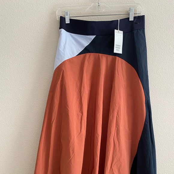 COS color block A-line skirt in orange/navy/light blue size 6 NWT MSRP$115 - Picture 3 of 6